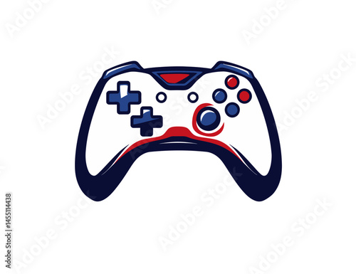 Isolated video game controller represented as a modern flat icon, in the form of a joystick emoji illustration