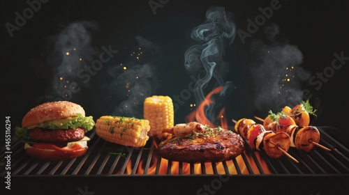 Sizzling Summer BBQ With Burgers, Corn, and Flavorful Kebabs