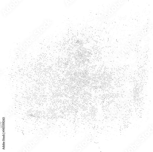 A dense collection of small white dots creates a textured and abstract on a pure white background.
