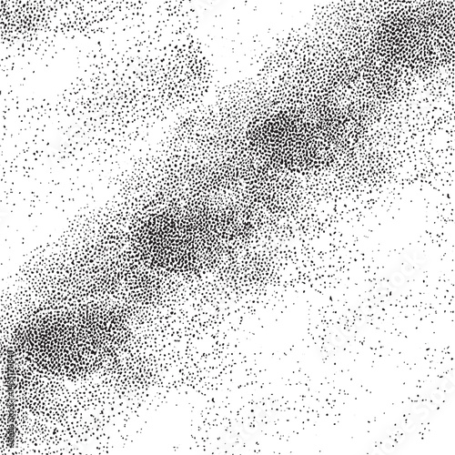 A dense scatter of small black dots creates a textured abstract background.