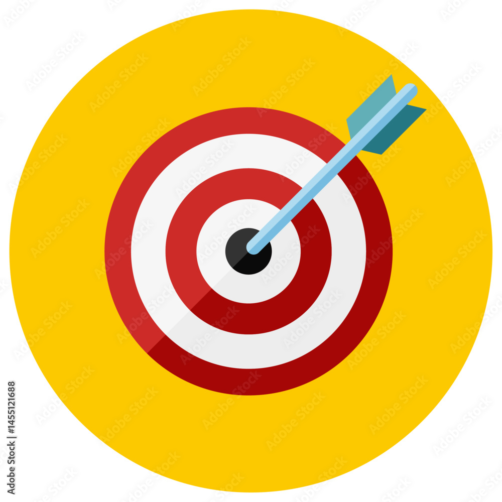 Bullseye: An arrow hits the bullseye, symbolizing precision, accuracy, and achieving goals in business and beyond. Bullseye: An arrow hits the bullseye, symbolizing precision, accuracy, and achieving goals in business and beyond.