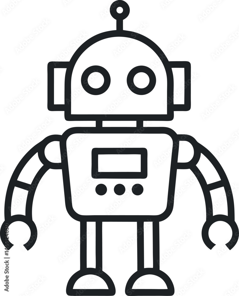 Fototapeta premium Robot outline icon on transparent background