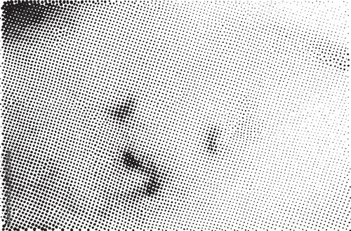 A grayscale portrait reveals a focused face through a textured pointillist .