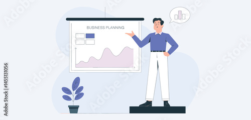 Man analyzing data visualizations on tablet and charts, representing business intelligence, digital analytics, and modern data-driven decision making
