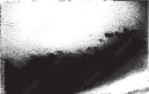 A blurred textured expanse of gray suggests an atmospheric landscape.
