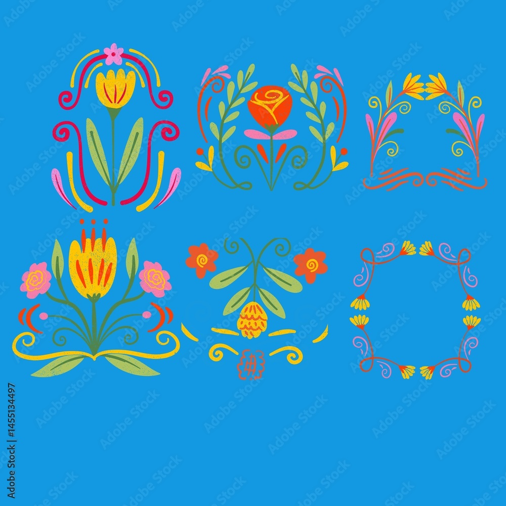 Fototapeta premium set of flowers
