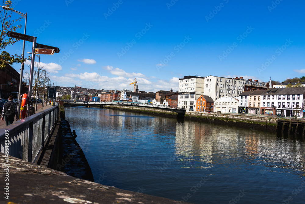 Fototapeta premium Spring in Dublin. Nature and architecture. High resolution photo. 
