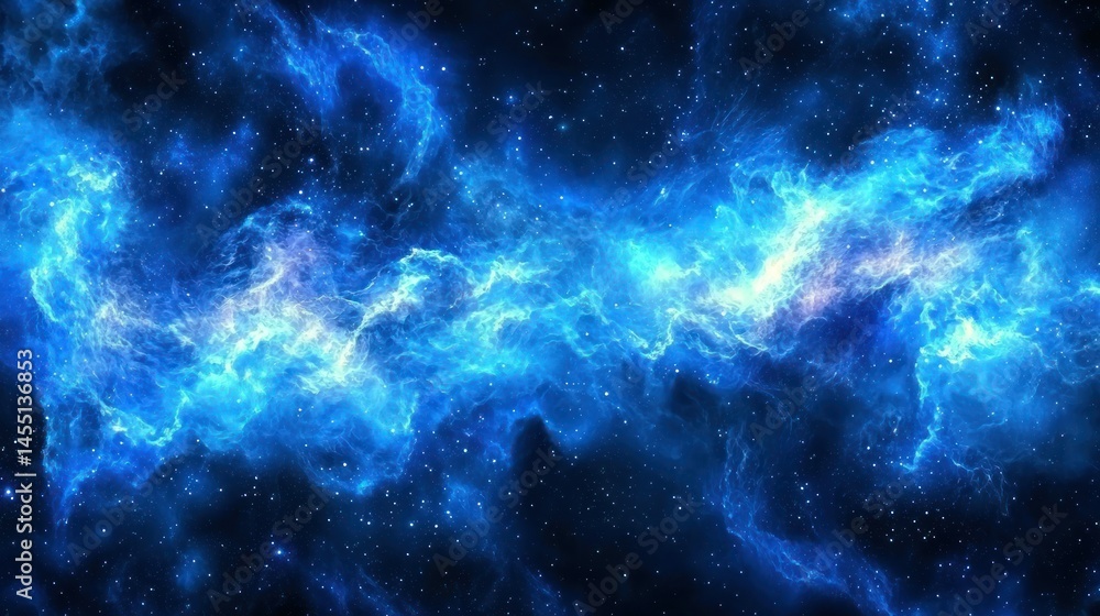 Stunning deep blue, ethereal, and cosmic nebula cloudscape Stunning deep blue, ethereal, and cosmic nebula cloudscape
