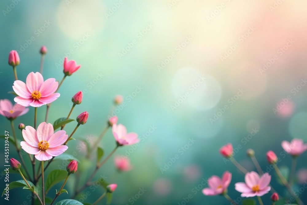Delicate wildflowers & vines, pastel hues, soft focus, gentle, artwork Delicate wildflowers & vines, pastel hues, soft focus, gentle, artwork