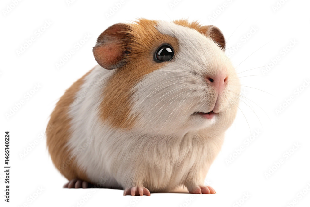 A cute guinea pig posing adorably, isolated on transparent background - generated by ai A cute guinea pig posing adorably, isolated on transparent background - generated by ai