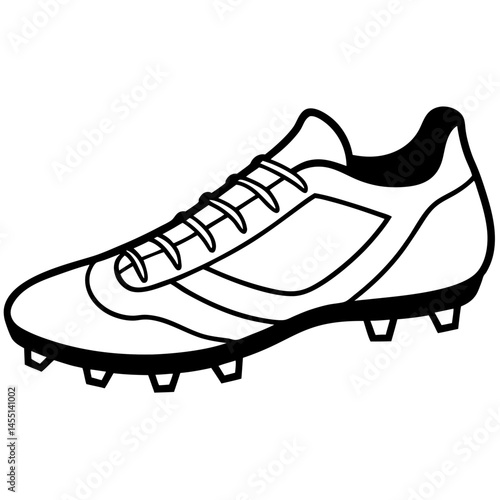 Simple Soccer Cleats Vector on White Background
