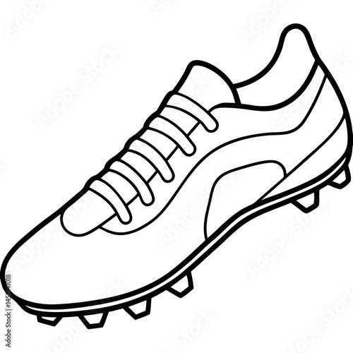 Simple Soccer Cleats Vector on White Background