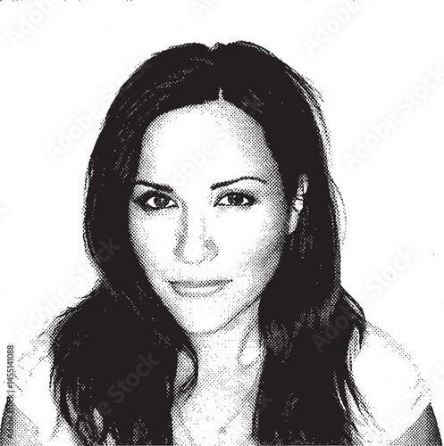 A woman gazes directly at the viewer with a gentle smile.