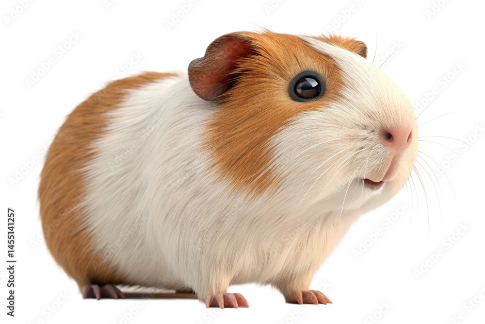 A cute guinea pig posing adorably, isolated on transparent background - generated by ai A cute guinea pig posing adorably, isolated on transparent background - generated by ai