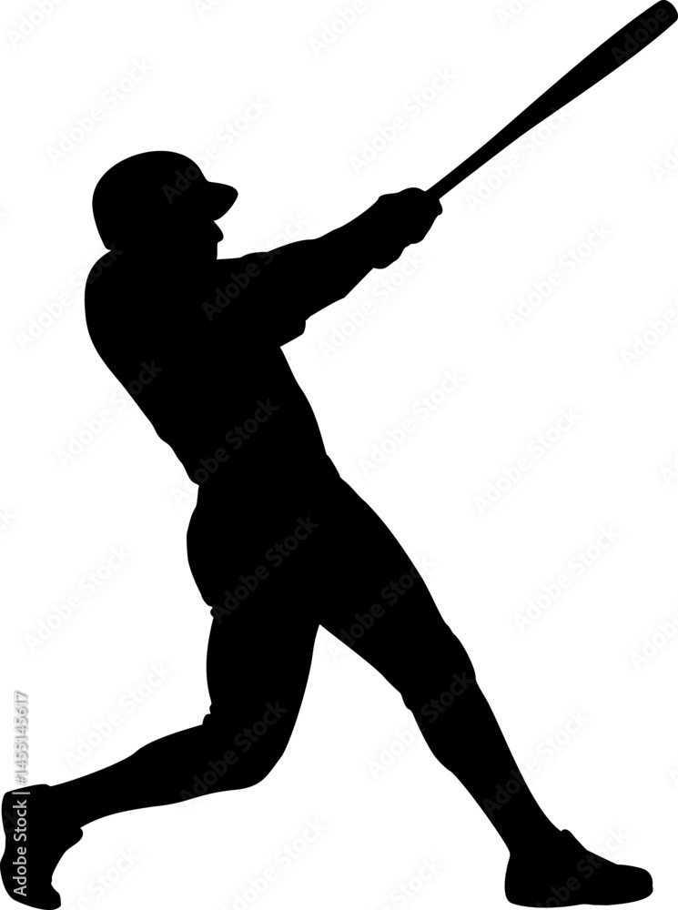 Ταπετσαρία Baseball player batter silhouette isolated on a white transparent background vec