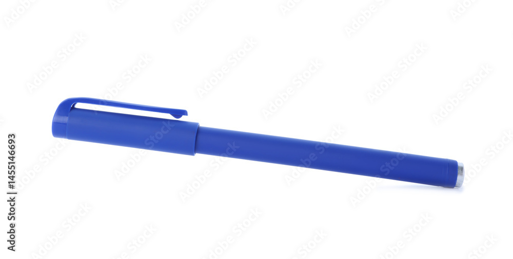 One stylish pen in air isolated on white One stylish pen in air isolated on white