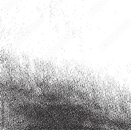 A textured black-to-white gradient transitions smoothly across a dynamic field of dots.