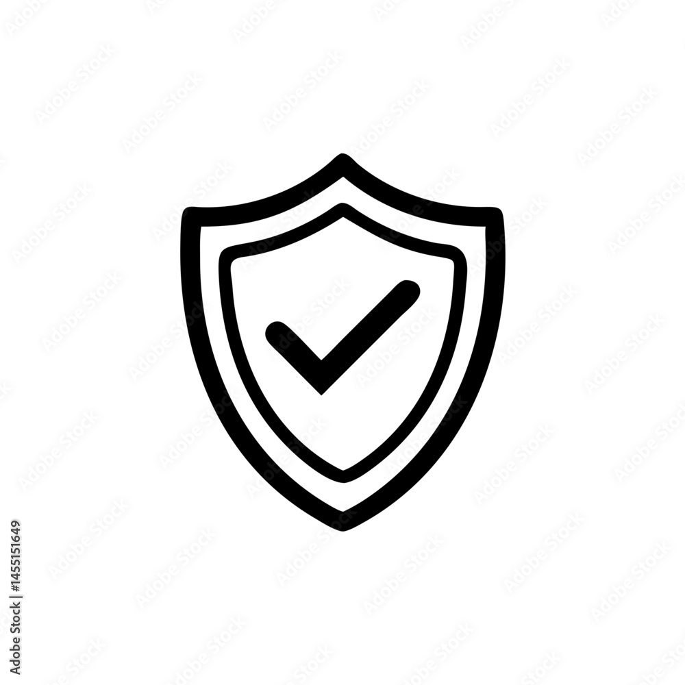 Shield Icon with Checkmark for Security Assurance Shield Icon with Checkmark for Security Assurance