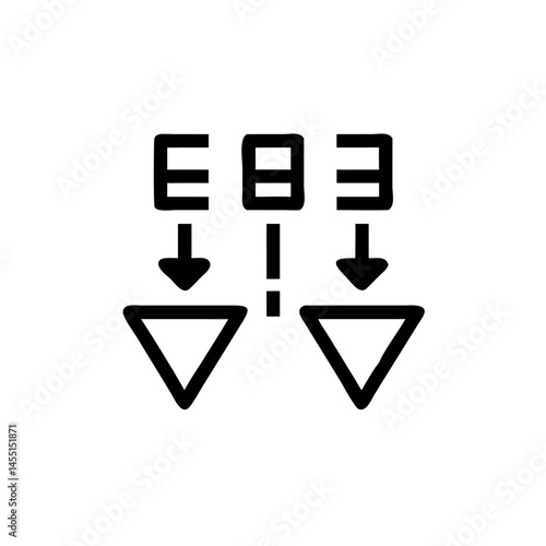 Data Sorting Icons with Arrows for Navigation  