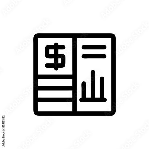 Financial Data Table with Graphs and Dollar Symbol  