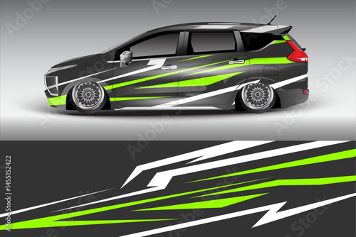Stylish Modified Car with Striking Graphics and Wheels