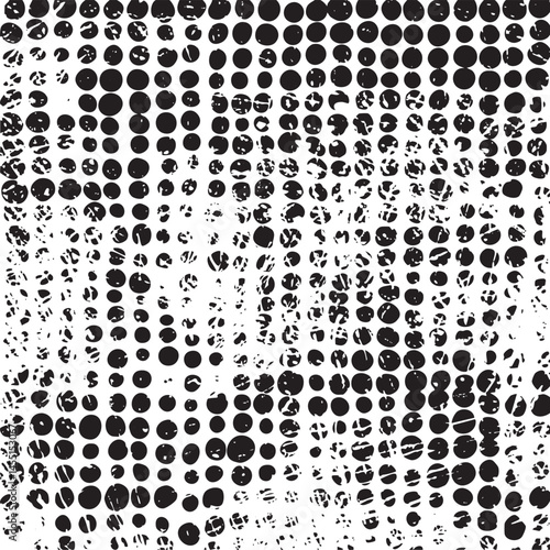 A dense of small irregularly spaced black dots against a white background.