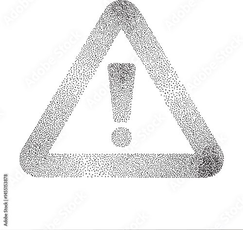 A black triangular warning sign displays a bold exclamation point within a circular outline.