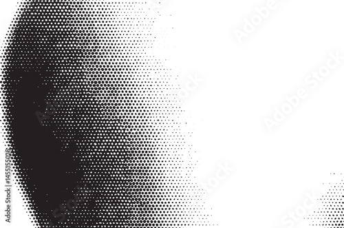 A stylized partially formed human head transitions from dark to light with a repeating dot .