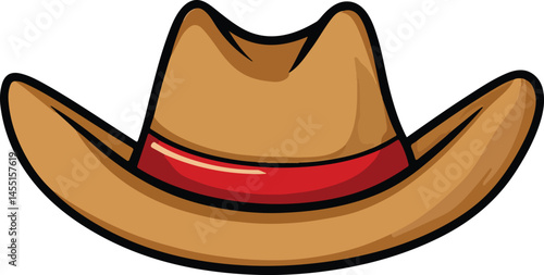 Cowboy Hat Vector Illustration on Transparent Background
