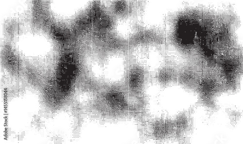 Three individuals appear within a textured speckled of light and shadow.