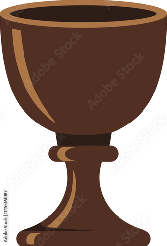 Brown chalice cup illustration with simple design and smooth curves vector art for graphic projects and decorative uses 