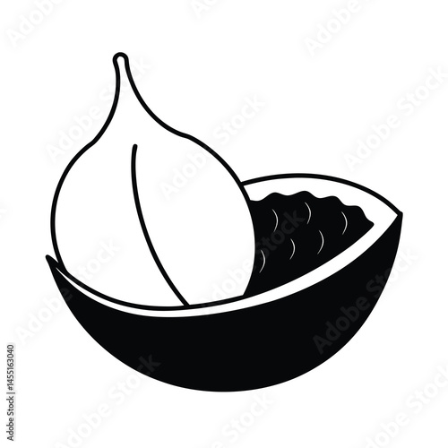vector illustration of an apple on a plate