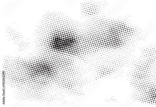 A blurred close-up portrait showcases a textured halftone .