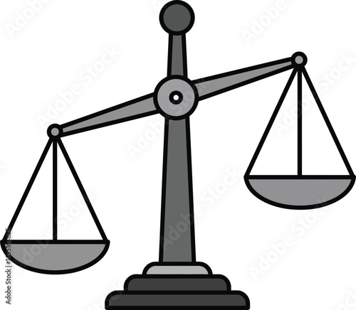 Justice scale symbol representing balance and fairness in law and legal concepts vector illustration 
