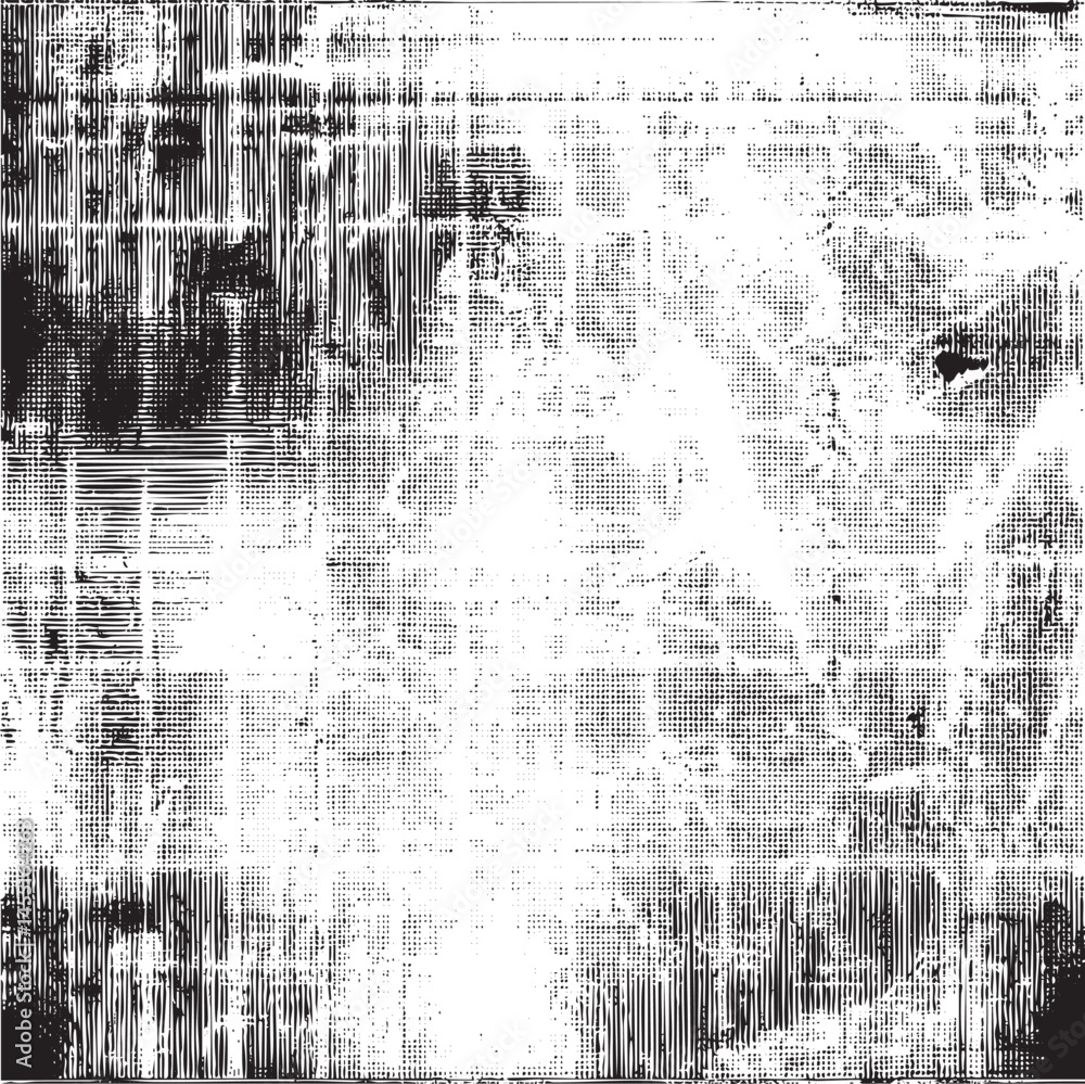 Obraz premium A distressed textured portrait reveals a blurred human face within a chaotic white and black .