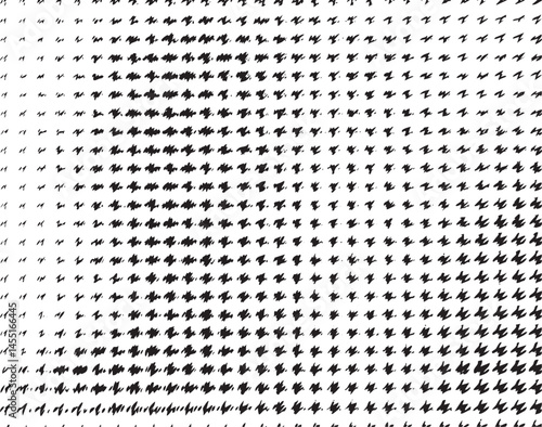 A dense arrangement of small repeating black shapes forms a complex across the entire .