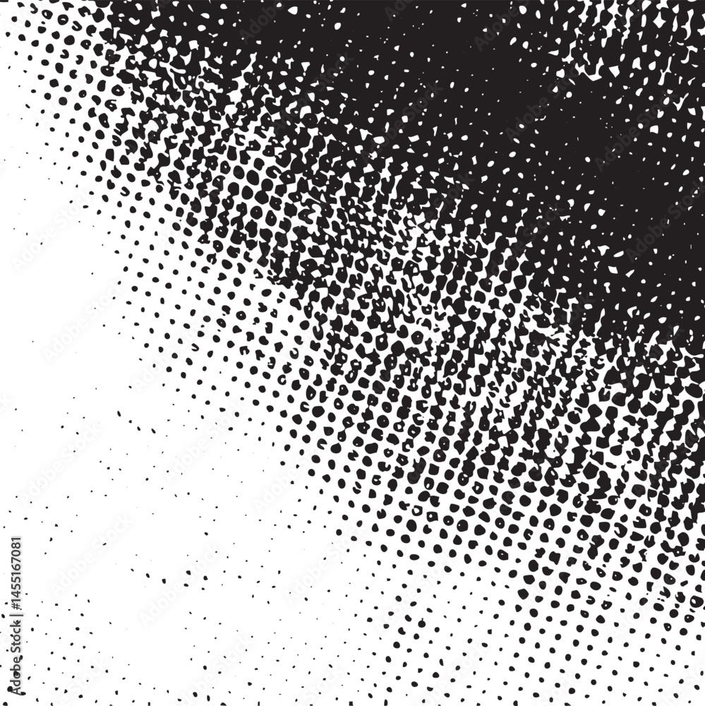 A black and white gradient texture consists of numerous overlapping small dots. A black and white gradient texture consists of numerous overlapping small dots.