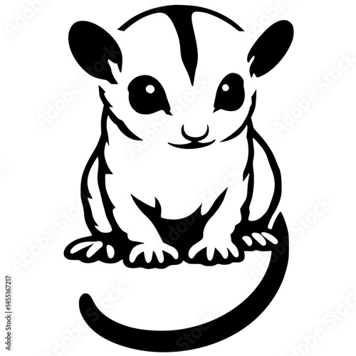 Silhouette of a sugar glider baby