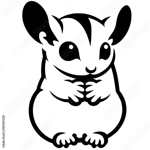 Silhouette of a sugar glider baby
