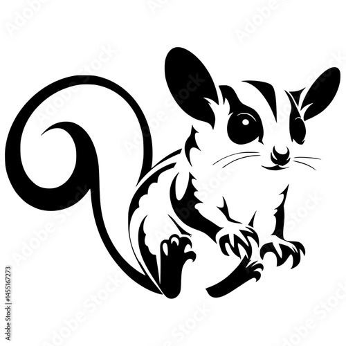 Silhouette of a sugar glider baby