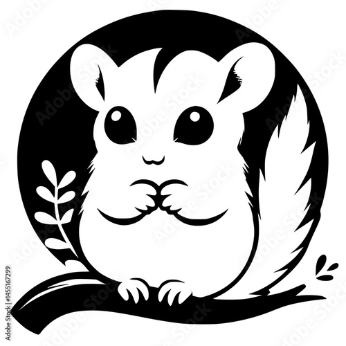 Silhouette of a sugar glider baby