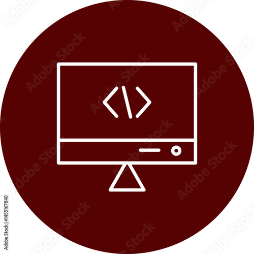 Coding Vector Line Brown Circle Icon Design