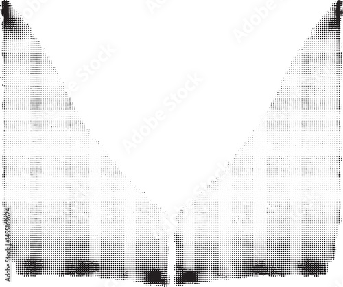 Two symmetrical triangular stage curtains create a dramatic focal point.