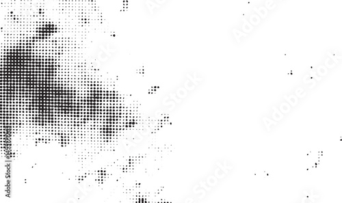 A grayscale portrait displays a softly blurred human face with a speckled texture.