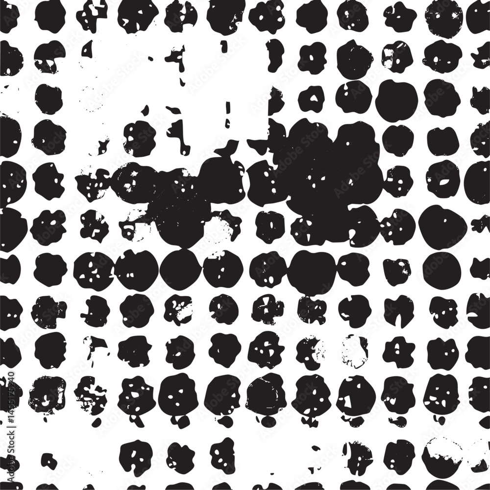 Fototapeta premium A dense array of overlapping black ink blots adorns a white background.