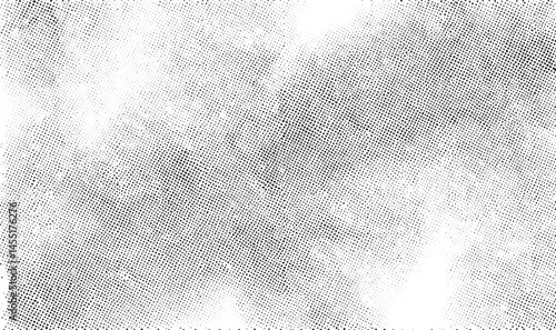 A textured grayscale of scattered white dots creates a dynamic and abstract visual.
