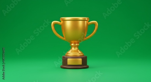 Wallpaper Mural cartoon trophy icon symbolizing success, placed in the middle, green screen background
 Torontodigital.ca