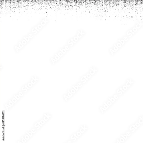 A dense scattering of tiny dark dots creates a textured background against a smooth white surface.
