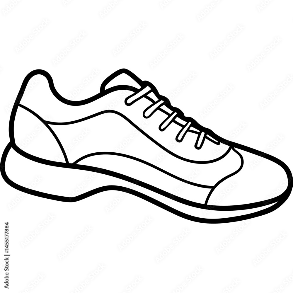 Minimal Cycling Shoe Vector on White Background Minimal Cycling Shoe Vector on White Background