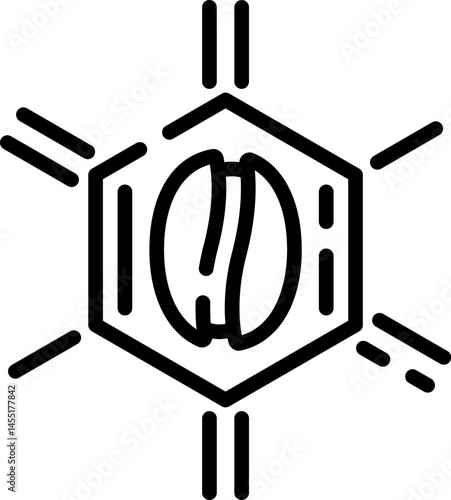 caffeine illustration on a white background    